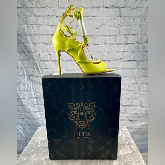 BN Lita By Ciara Strappy Heeled Sandal in Lime Size E40 - Picture 10 of 16